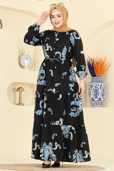 E.R.K. - Dress 7155ERK1158-MS Blue & Black - 428253