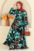 E.R.K. - Dress 7156ERK1158-MS Turquoise & Black