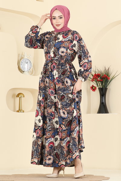 E.R.K. - Dress 7157ERK1158-MS Navy Blue - 428280