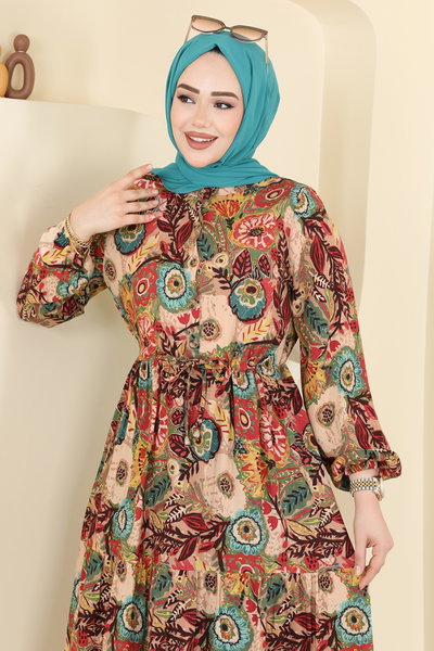 E.R.K. - Dress 7157ERK1158-MS Turquoise - 428337