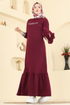 Dress 715PM271-MS Burgundy - Thumbnail