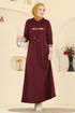 Dress 717PM271-MS Burgundy - Thumbnail