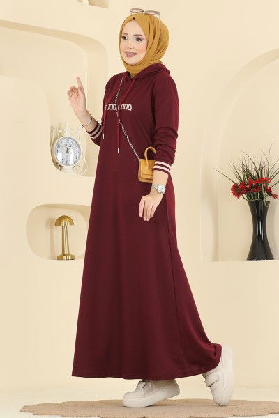 P.R.M. - Dress 717PM271-MS Burgundy