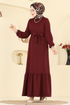 Dress 718PM271-MS Burgundy - Thumbnail