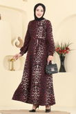 E.R.K. - Dress 7575ERK1158-MS Pattern 1 Burgundy