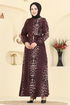Dress 7575ERK1158-MS Pattern 1 Burgundy - Thumbnail