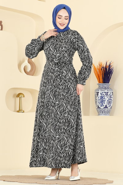 E.R.K. - Dress 7575ERK1158-MS Pattern 2 Black - 428437