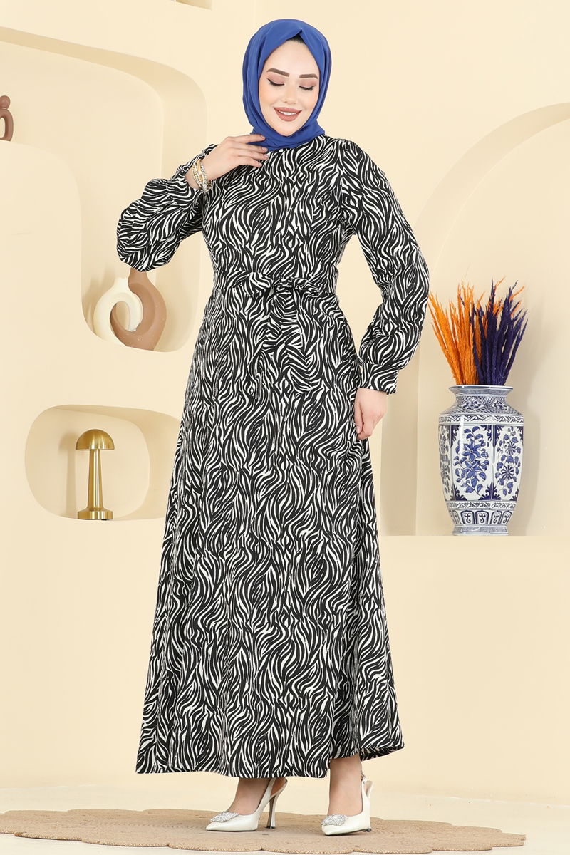 Dress 7575ERK1158-MS Pattern 2 Black