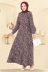 Dress 7575ERK1158-MS Pattern 2 Burgundy - Thumbnail