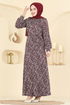 Dress 7575ERK1158-MS Pattern 2 Burgundy - Thumbnail