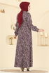 Dress 7575ERK1158-MS Pattern 2 Burgundy - Thumbnail