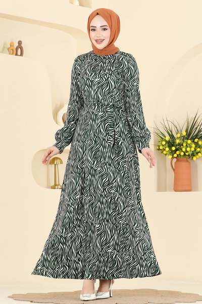 E.R.K. - Dress 7575ERK1158-MS Pattern 2 Emerald - 428450