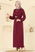 Dress 8020UZ662-MS Burgundy - Thumbnail