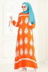 Dress 802OZN1046-MS Oranj - Thumbnail