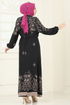 الفستان أسود 819OZN1046-MS - Thumbnail