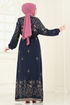 Dress 819OZN1046-MS Navy Blue - Thumbnail