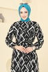 الفستان بيج واسود 821OZN1046-MS - Thumbnail