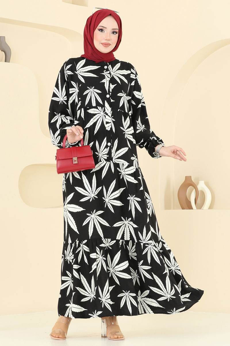 الفستان أسود 840OZN1046-MS