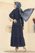Dress 879ART1044-M Navy Blue - Thumbnail