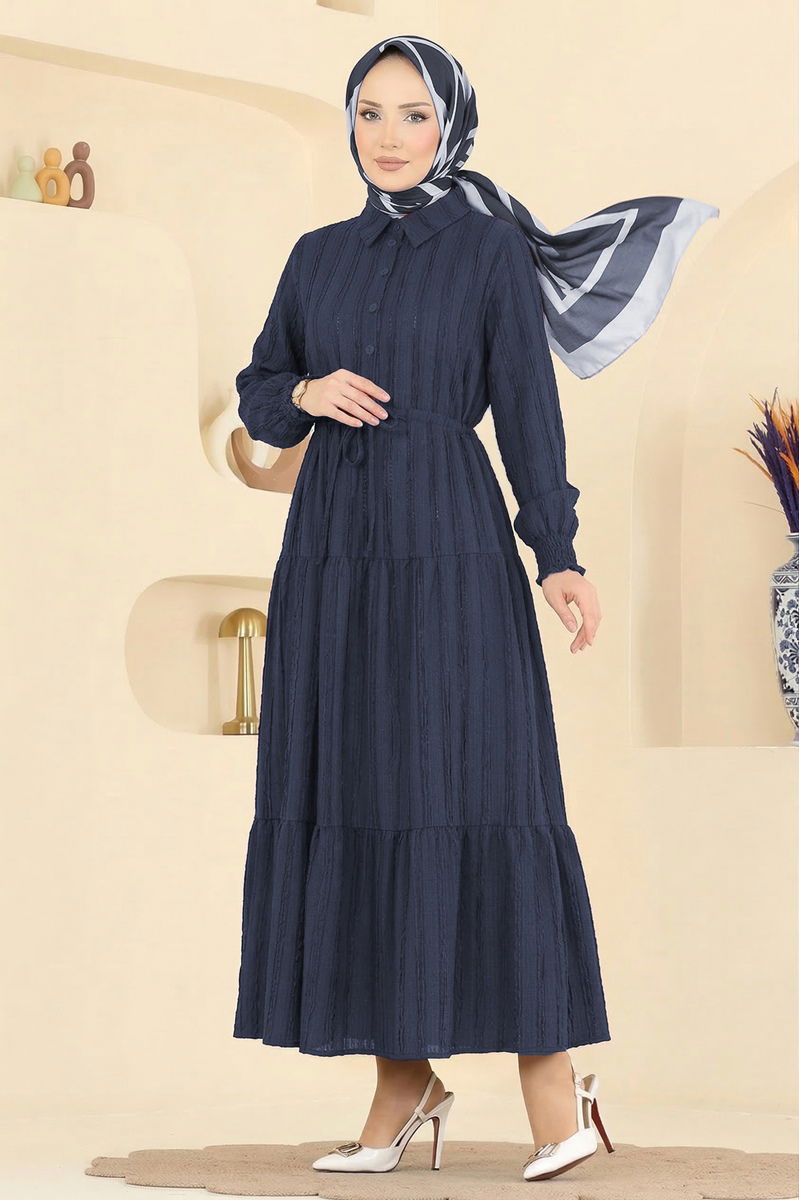 Dress 879ART1044-M Navy Blue