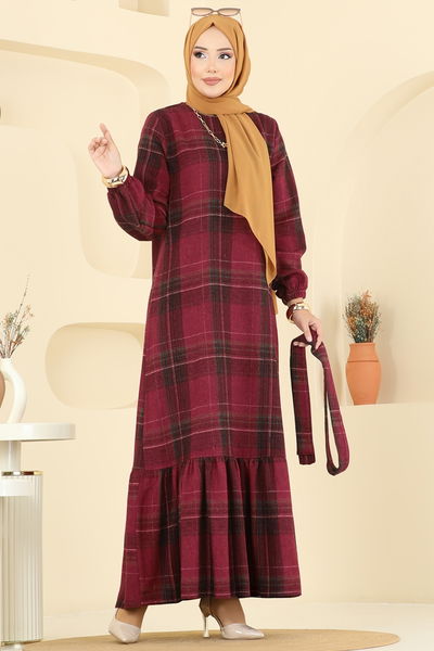 S.V.L. - Dress 9010S324-MS Burgundy - 401231