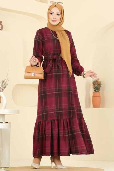 S.V.L. - Dress 9010S324-MS Burgundy - 401232