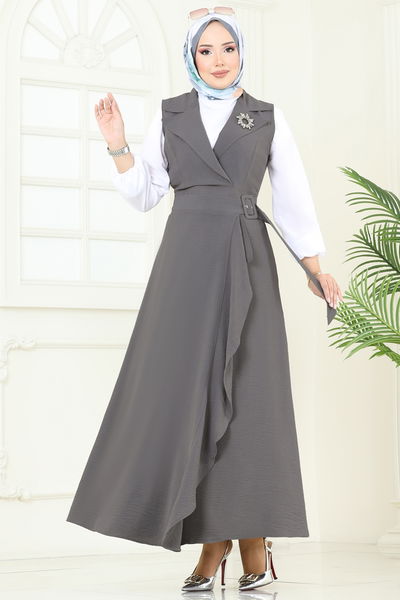 S.V.L. - DRESS 9036S324-MS Anthracite - 364630