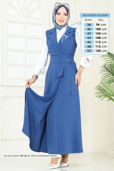 S.V.L. - DRESS 9036S324-MS Indigo - 364588