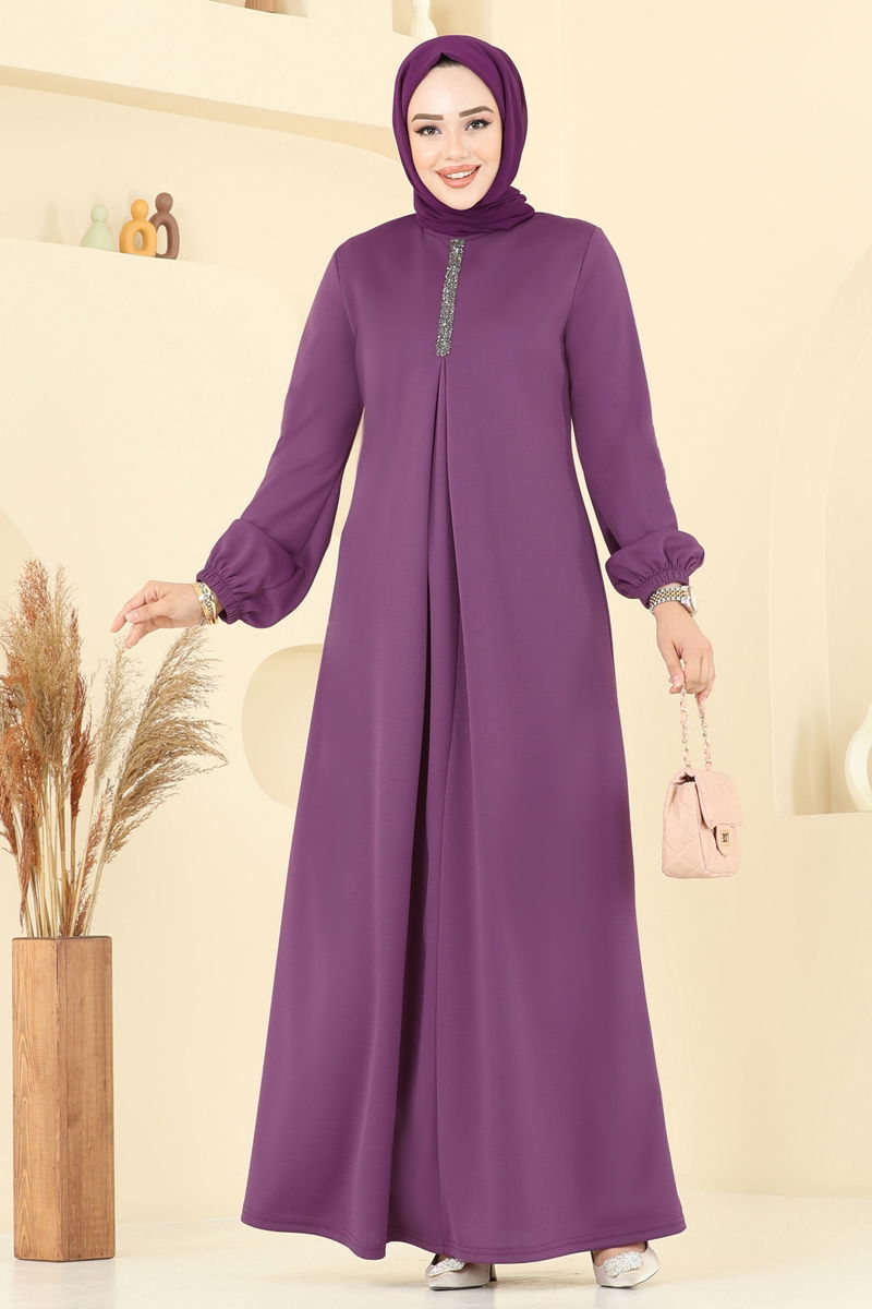 الفستان ليلكي غامق ASM2824-MS