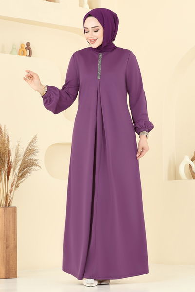 A.S.M. - الفستان ليلكي غامق ASM2824-MS - 385556