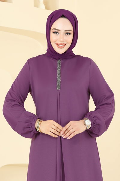 A.S.M. - الفستان ليلكي غامق ASM2824-MS - 385557