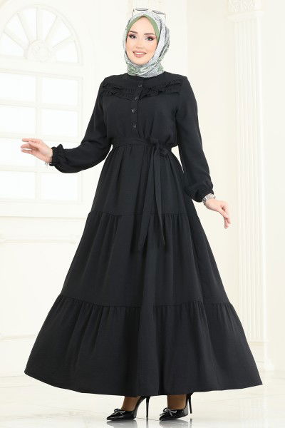 P.L. - Dress PL4006-MS Black