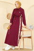 Dress PL9178-MS Burgundy - Thumbnail