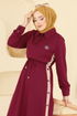 Dress PL9178-MS Burgundy - Thumbnail