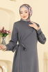 الفستان رمادي غامق PL9190-MS - Thumbnail