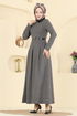 الفستان رمادي غامق PL9195-MS - Thumbnail