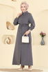 الفستان رمادي غامق PL9199-MS - Thumbnail