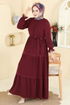 Dress PL9200-MS Burgundy - Thumbnail