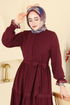 Dress PL9200-MS Burgundy - Thumbnail