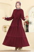 Dress PL9200-MS Burgundy - Thumbnail