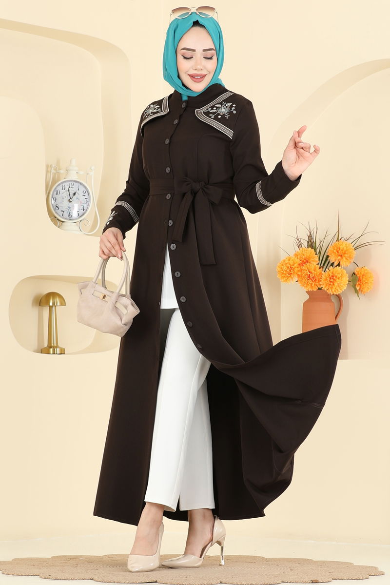 الفستان بني غامق PL9211-MS