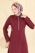 Dress PL9216-MS Burgundy - Thumbnail