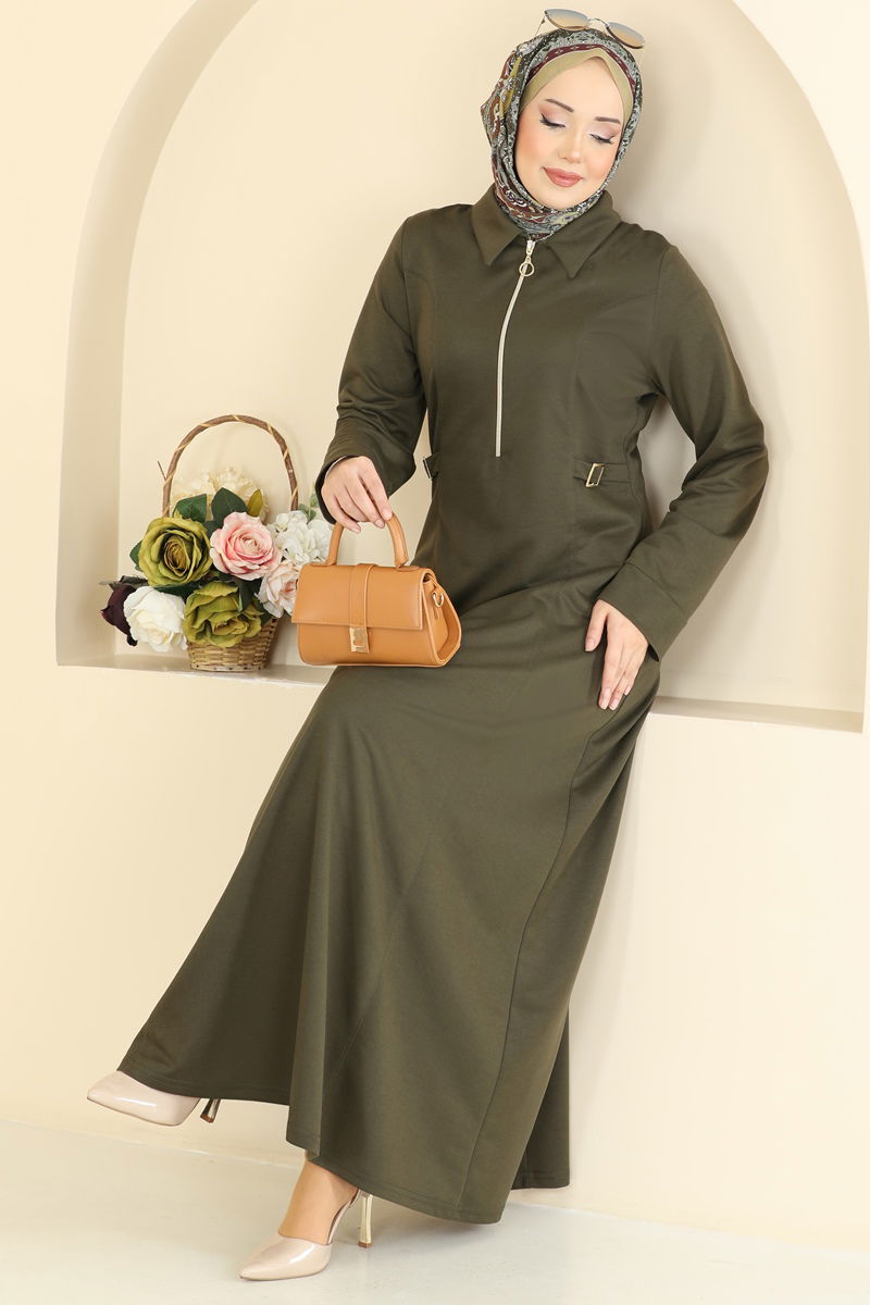 Dress PL9216-MS Khaki