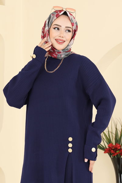 M.T. - Düğme Aksesuarlı Triko Takım 1336MT581-MS Laci - 417621