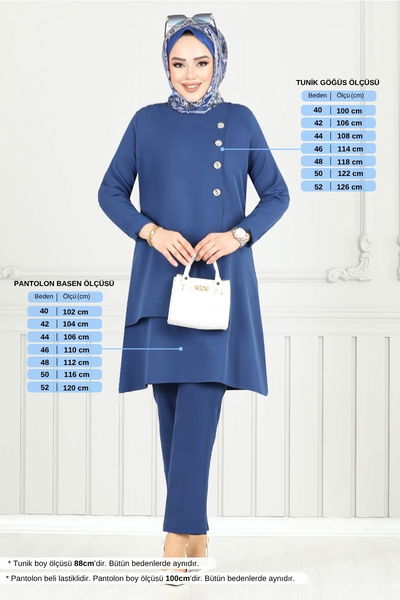 MRV U.K.B. - Düğme Detay İkili Takım 23012UKB929-M Laci - 356930