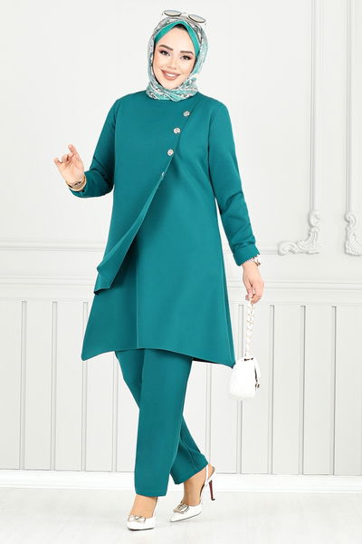 MRV U.K.B. - Düğme Detay İkili Takım 23012UKB929-M Petrol - 354236