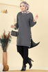 Düğme Detay Yırtmaçlı Tunik 2716AYD574-MS Füme - Thumbnail