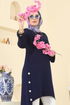 Düğme Detay Yırtmaçlı Tunik 2716AYD574-MS Laci - Thumbnail