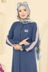 Düğme Detaylı Aerobin Takım 2752SL432-MS İndigo - Thumbnail