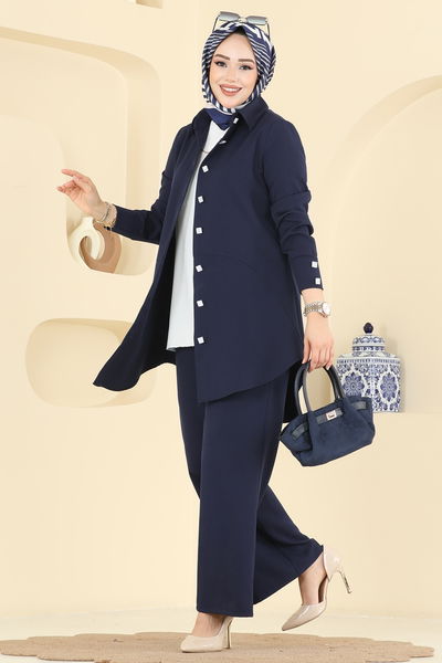 S.L. - Düğme Detaylı Dabıl Takım 2780SL432-MS Laci - 418031